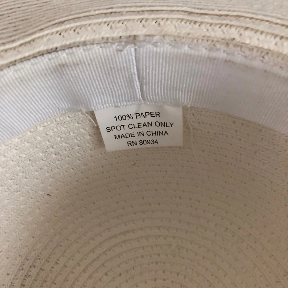 Woven Straw Sun Hat with Beaded Accent - Orange